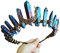 Goneryisour Vintage Hexe Tiara - Faux Raw Kristall Stirnband - Legierung Mond Engel Aura Krone Haarreifen Zubehör