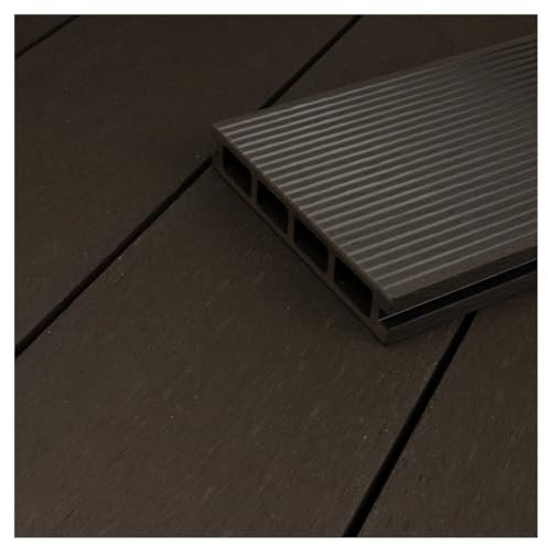 HORI® WPC-Terrassendiele Kuba Hohlkammer I Terrassen-Komplettset inkl. 40x60 mm Unterkonstruktion & Clips I Wetterfest, langlebig, pflegeleicht. Fläche: 1 Muster I Muster Dielenlänge I Anthrazit