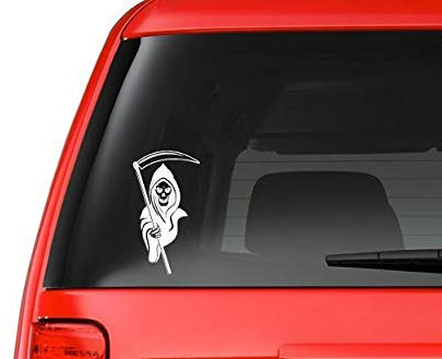 Sticker-Designs 10cm! Klebe-Folie Wetterfest Made-IN-Germany Grim Reaper Tod D105 UV&Waschanlagenfest Auto-Aufkleber Profi-Qualität!