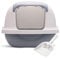 BPS Aseo Cerrado para Gato Arenero Cubierto Sanitaria Bandeja Arena con Pala para Mascotas Gatos 3 Colores 51 x 37 x 43 cm (Gris) BPS-5593GR