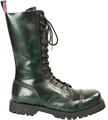 Alpha Rangers 14-loch Boot Festival Army Gothic Leder Springerstiefel Stahlkappe