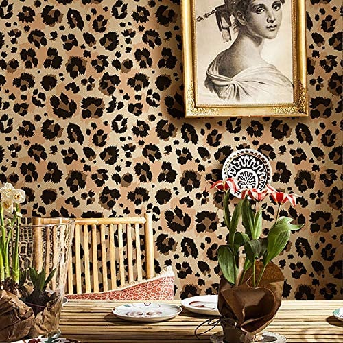 Alwayspon Selbstklebende Tapete, Vinylfolie, Rolle, Wandkunst, zum Abziehen und Aufkleben, Möbel-Transfer-Aufkleber für Schublade, Schrank, Kleiderschrank, Dekoration, Dschungel, Hellbraun,