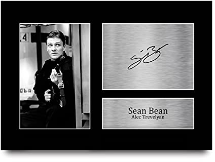 HWC Trading Wandbild Sean Bean GoldenEye James Bond Film Poster, Gedruckt, Signiert Autogramm Bild Für Film-Erinnerungsstücke-Fans, 30 x 21 Zoll, Wandmontage, Heimbüro
