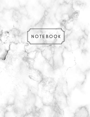 Marble Notebook: White and Grey Marble | College Ruled | 110 Pages (8.5 x 11)
