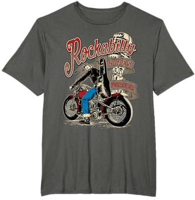 Biker-Gift - Rockabilly vive para siempre - Bicicleta de equitación Rockstar Camiseta