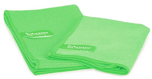 Jemako Set Trockentuch Geschirrtuch groß 45x80 cm mit Profituch Plus S inkl. Wäschenetz (Sinland), (Grün)