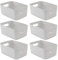 SA Products 6 Pack Plastic Storage Boxes Colourful Storage Baskets with Handles Stackable Cupboard Organiser Kitchen Cupboard Storage Bathroom Bedroom Office School and Home (6pc Storage Basket Grey)