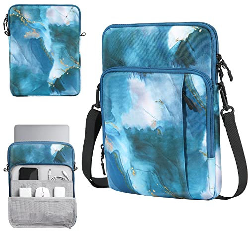 TiMOVO Custodia per Laptop da 13,3-14 Borsa a Tracolla per iPad Air 13 2024, iPad PRO 13 2024, Surface PRO 9/8/X, MacBook Air 2022-2018, Galaxy Tab S9+ 12,4, Surface PRO 9/8, Blu