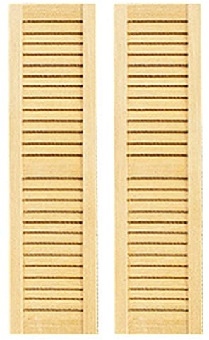 Melody Jane Dolls House Louvered Shutters Wooden 1:24 Half Inch Scale Window Accessory