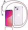 Tikgue Handyband für iPhone 14 Hülle mit Band, Handyhülle mit Kordel zum Umhängen Schutzhülle mit Kette Glitzer Transparent Weich TPU Silikon Bumper - Roségold