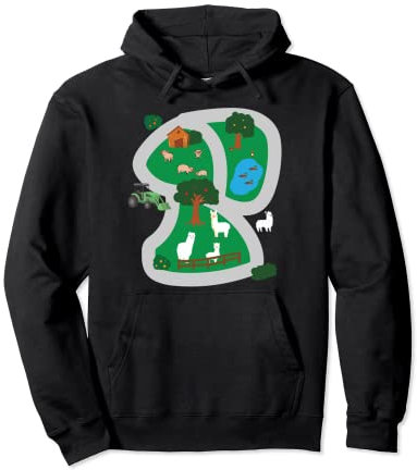 Alpaka Farm Spielteppich Dorf Spielstraße Auto Massage Pullover Hoodie