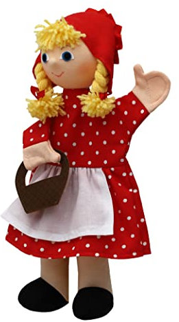 Marionette Märchenfigur Handpuppe Kleine rote Reithaube 31 cm, Mehrfarbig, für Kinder Jungen Mädchen Babys