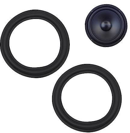 POFET 2PCS Flared Edge Rubber Ring 8 inch Speaker Subwoofer Surround Foam for Speaker Repair or DIY - 8 inch