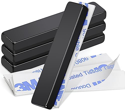 Wukong 4 Stück Magnete Selbstklebend Stark, 50×10×5mm Neodym Magnete Extra Stark, Klebemagnete Stark Flach für Lager, Küchen und tägliche Lagerung