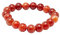 TreasureBay Bracelet de perles de pierres précieuses naturelles de 10 mm fait à la main pour hommes et femmes | Bracelet Perles Élastique (Agate rouge)