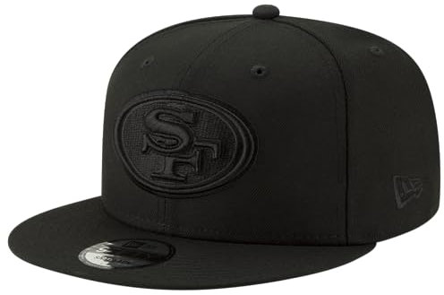 New Era NFL 9FIFTY Black On Black Adjustable Snapback Hat Cap One Size Fits All, San Francisco 49Ers, Einheitsgröße