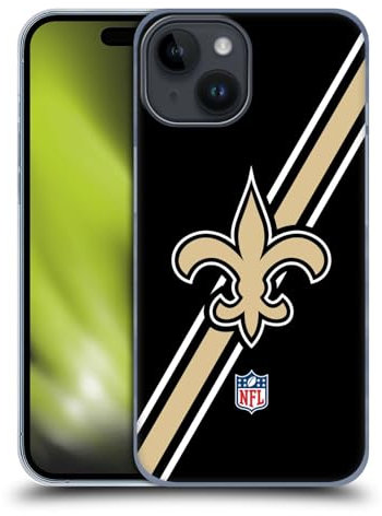 Head Case Designs Offizielle NFL Streifen New Orleans Saints Logo Harte Rueckseiten Handyhülle Hülle Huelle kompatibel mit Apple iPhone 15