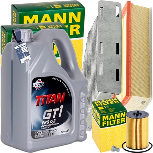 Inspektionspaket + 5L FUCHS 5W30 Motoröl passend für Golf 6 2.0 TDI
