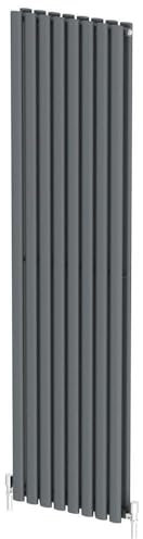 RADIANT LIVING 1600 x 600mm Designer Radiator Anthracite Vertical Radiators Oval Tube Column Double Panel Central Heating Rad