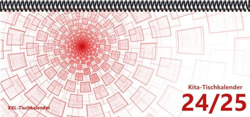 KiTa - Tischkalender 2024/25: XXL-Tischkalender, Bunt-Kalender Tunnel rot 14,5 x 32,5 cm