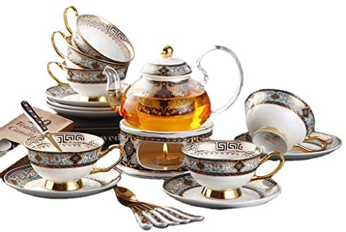 YOtat British Afternoon Tea Cup And Tea Set, Household Flower And Fruit Tea, Glass Flower Teapot, Wedding Souvenir