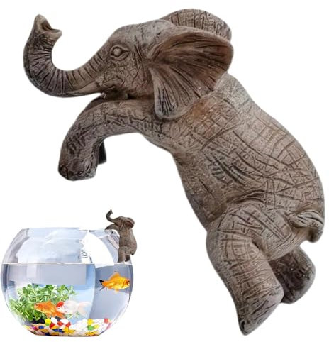 Elefanten-Blumen-Pflanzgefäß-Figur | Elefanten-Umarmungsfigur für Blumentopf-Dekoration – Pflanzgefäß-Ornamente, Pflanzgefäß-Randdekoration für Balkon, Garten, Blumentöpfe