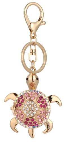 VALICLUD Schildkröten-Schlüsselanhänger Mit Strasssteinen Und Spiegel – Stilvolles Accessoire Für Taschen, Autos Und Handtaschen – Symbol Für Stärke Und Langlebigkeit