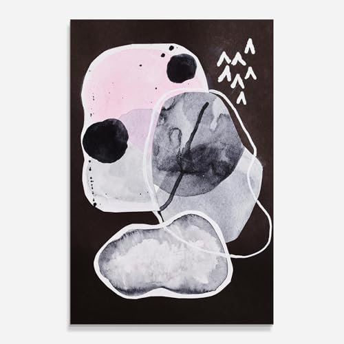 ARTHUB® Glasbild 50x70 cm, Abstract Collage | Moderne Glas-Wandkunst Drucke, Hängende Bilder, Wanddekoration, Wohnkultur, Abstrakte, Abstrakte Kunst