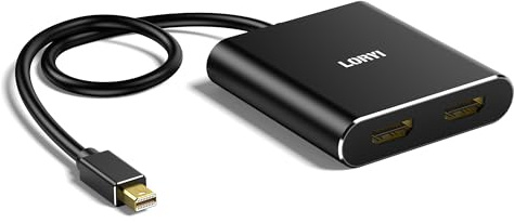 Mini DisplayPort to Dual HDMI Adapter 4K@60Hz, HDMI Splitter MDP 1.2 to 2, Dual HDMI Output, Support Extended Mode and Mirror Mode, Compatible with Laptops, PCs, Monitors, Projectors, for