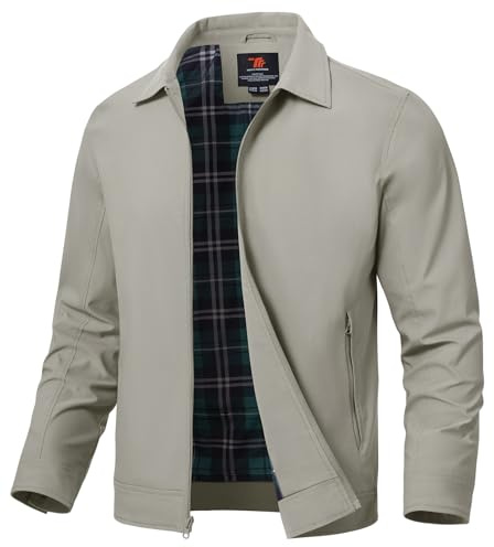 donhobo Herren Bomberjacke Leicht Übergangsjacke Herbst Blouson Jacke | Atmungsaktive Outdoorjacke Dünne Sommer Windjacke Frühling Harrington Jacke für Alltag Freizeit Arbeit Reisen
