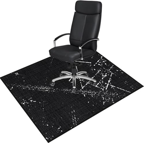 Office Chair Mat for Hardwood Floor: 36x48 Inch Black Desk Chair Mat for Rolling Chair - Non Slip Dirt Resistant & Machine Washable - Hard & Tile Floor Protector Mat for Office Gaming Room Entrance