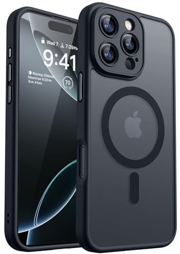 CANSHN für iPhone 16 Pro Max Hülle mit Kameraschutz für Magsafe (TOP Militärschutz & Magnetkraft) Extrem Haltbarkeit Hülle iPhone 16 Pro Max Case Stoßfest, Schwarz