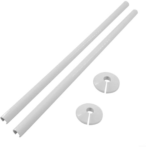for HPLIVE Talon Snappit for Towel Rail Radiator Pipe Covers + Pipe Collars 15 x 500 mm / 15 mm Pipe Collars White Black (White)