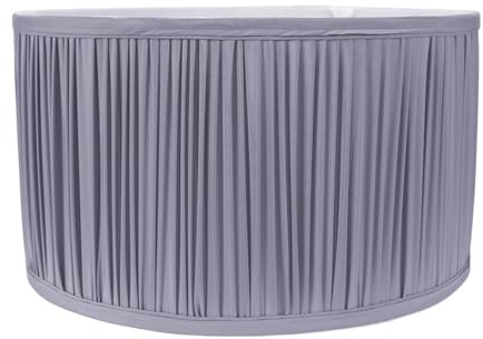 ValueLights | Large Easy Fit Powder Blue Ruched Pleated Drum Light Shade Living Room Bedroom Hallway Lampshade | Shades, Home Décor & Improvement Essential | Included LED Bulb | 350mm Shade Width