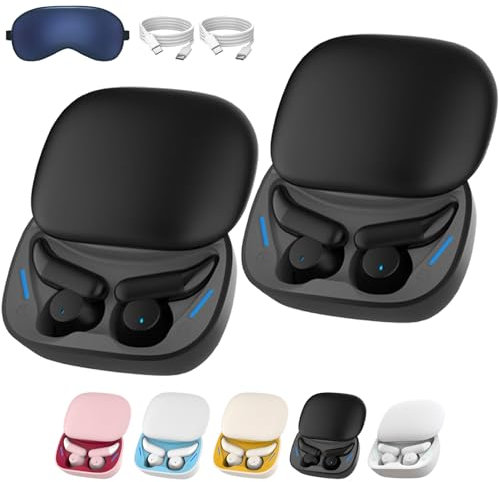 Somnioz Wireless Sleep Earbuds, Somnioz Sleep Buds, Somnioz Sleep Headphones, 2025 New Noise Cancelling Sleeping Earbuds for Side sleepers, Small Light-Weight Comfort Fit Ear Buds (Black+Black)