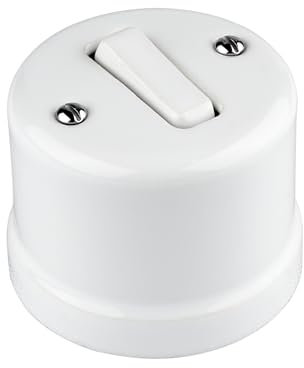 LaMorell LightDesign - Interrupteur simple en porcelaine blanche ø65 mm