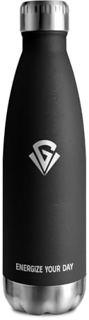 Thermosflasche 500ml, Wasserflasche Kohlensäure Geeignet, Trinkflasche BPA-Frei, Auslaufsicher Doppelwandig Thermoskanne, für Fitness, Laufen, Büro, Kinder, Erwachsene, Camping, Fitness, Sprudel