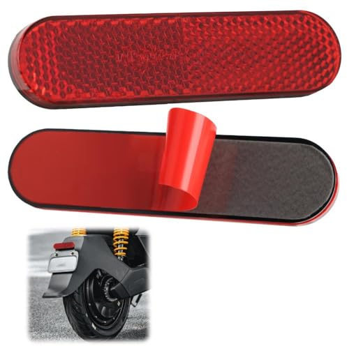 2 Stück Motorrad Reflektor Hinten Rückstrahler Hinten E4-Geprüft Fahrrad | Reflektoren 96 * 24 * 8mm Rot Katzenauge mit Aluminium Platte selbstklebend Multifunktional