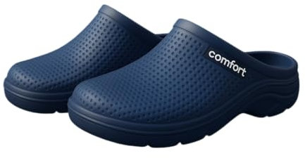 COZSERIES Zuecos Sanitarios Mujer Comfort Trabajo Hospital Hostelería Suave Zapatillas Casa Verano Sandalias Goma EVA (Marino, Sistema Tallas Calzado EU, Adulto, Mujer, Números, Mediano, 41)