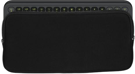 kwmobile Neoprene Case Compatible with Logitech POP ICON KEYS - Case for Keyboard Soft Travel Sleeve - Black