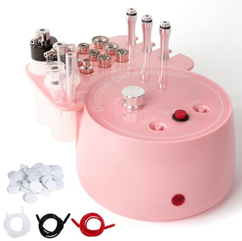 3 en 1 diamant microdermabrasion machine, personnel salon (Rose) | beauté spécial Magic Rod, flacon de pulvérisation, tube de verre sous vide et d'autres équipements professionnels