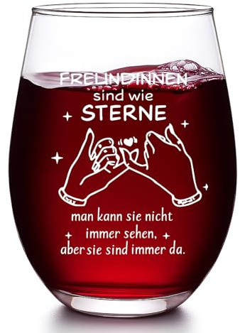 Verdaxis Weinglas Geschenke für Beste Freundinnen, Weihnachten Geburtstagsgeschenk für Freundin, Personalisiert Weingläser Freundschaftsgeschenke für Beste Freundin