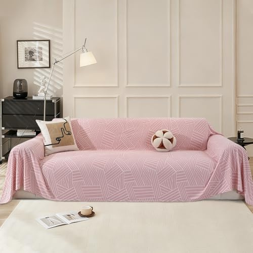Ystyle Telo Copridivano 200x380 CM, Copritutto Per Divano Antiscivolo, Copridivano Antigraffio Gatto, Fodera Divano Antimacchia Lavabile, Ideale Come Telo Arredo, Coperta Picnic, Rosa
