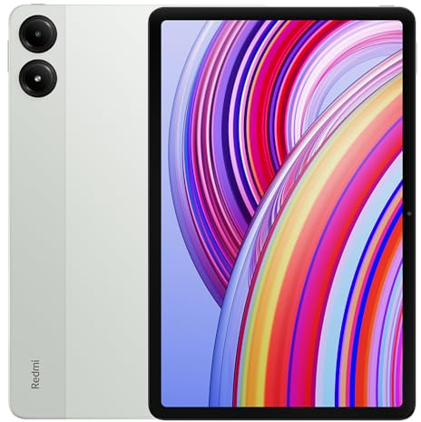 XIAOMI Redmi Pad Pro Tablet 5G 256GB + 8GB Verde 10.000mAh Bluetooth 5.3 8Mp Doppia Fotocamera 12.1 Pollici 2.5K 120Hz Processore Snapdragon 7s Gen 2 (Caricatore Incluso)