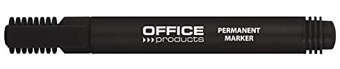 OFFICE PRODUCTS 17071211-05 Permanentmarker Basic / Rundspitze 1-3 mm Strichbreite / Schwarz / 1 Stück/ Permanent Marker/ Beschriftung von Karton Gummi Metall Glas/ Wasserfest