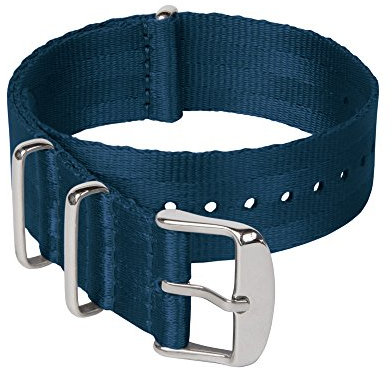 Archer Watch Straps - NATO Uhrenarmbänder aus Nylon-Sitzgurtmaterial (Navy Blau/Edelstahl Hardware, 20mm)