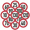 Verkehrszeichenaufkleber - Zulässige Höchstgeschwindigkeit Kfz Aufkleber Sticker (10 cm Ø, 25 km/h)