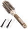 FIXBODY Round Barrel Nano Thermal Ceramic Coating & Ionic Tech Hair Brush with Boar Bristles, for Hair Blow Drying, Styling, Curling, Straightening(2.5 Inch, Barrel 1.25 Inch, Gold)