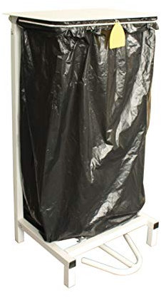 Chabrias Ltd Professional Hygienic White Free Standing Sack Holder & School Bin, Metal, 81x43x44cm