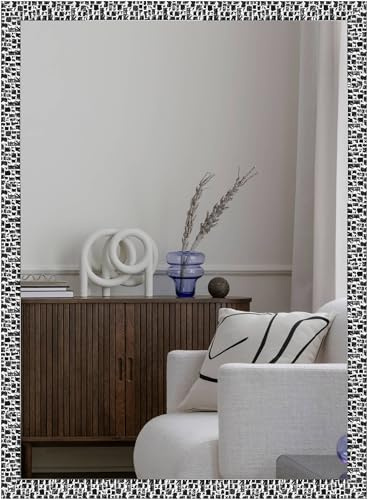 nielsen HOME Florentina Rectangular Wall Mirror - Silver 50x70cm - with Hanging Set - Modern Home Décor